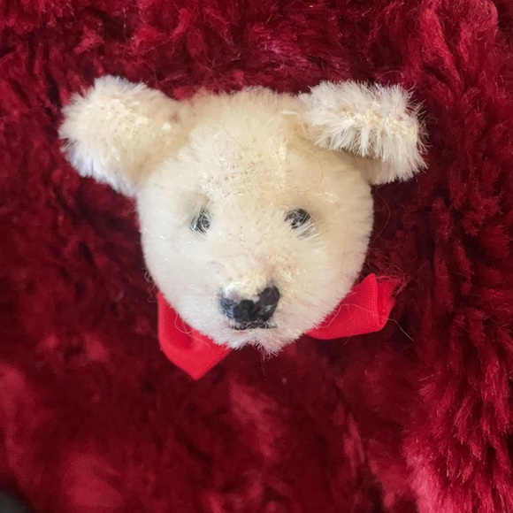 Corky and company red fur coat with teddy bear pin - Picture 3 of 5